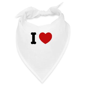 Ich liebe Herz ny Brauch - Bandana - Weiß - Vorne