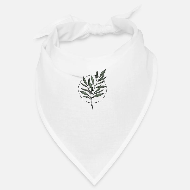 Feuilles Conception mandala - Bandana - blanc