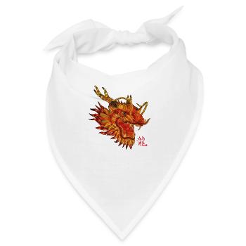 chinesischer Drache - Bandana - Weiß - Vorne