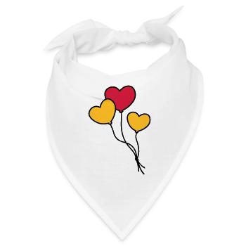 Herzballons / Heart balloon / Ballon coeur - Bandana - Weiß - Vorne