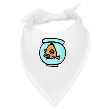 Gelangweilter Fisch - Bandana - Weiß - Vorne