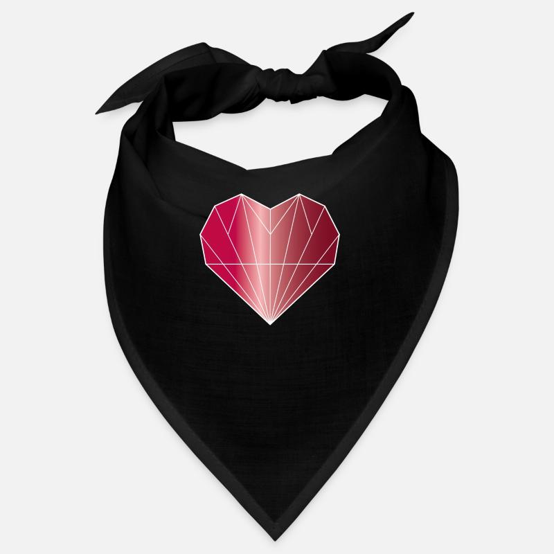 Heart Diamond Ruby Red Bandana