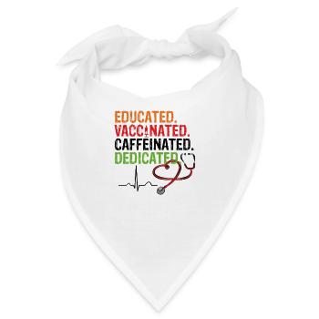 Educated Vaccinated Caffeinated Dedicated Impfung - Bandana - Weiß - Vorne