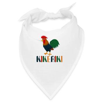 Hahn Kikeriki Ostern Huhn Hühner Hahn im Korb - Bandana - Weiß - Vorne