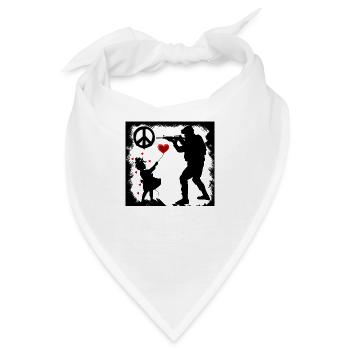 berühmte Kunst, banksy Mädchen, banksy, kleine Mädchen - Bandana - Weiß - Vorne