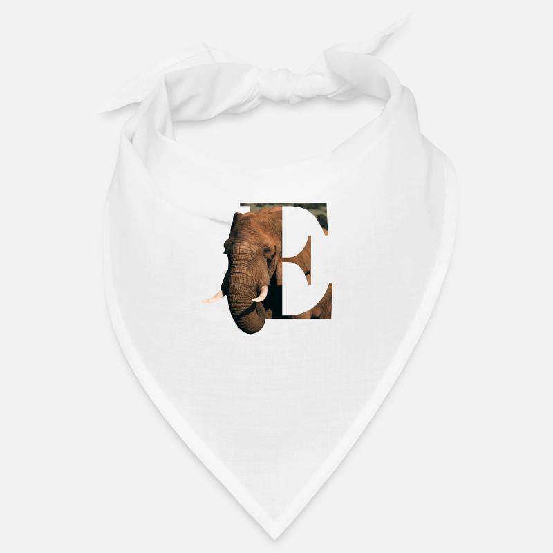 E Elephant alphabet animaux - Bandana - blanc