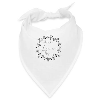 Faith Love Hope Stilistischer Kranz - Bandana - Weiß - Vorne