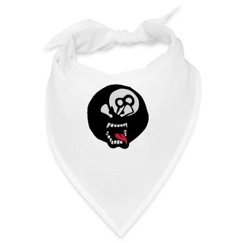 Billardkugel Cartoon Gesicht Zunge Mund - Bandana - Weiß - Vorne