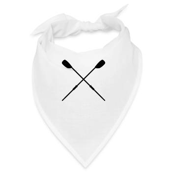 Gekreuzte Skulls Rudern - Bandana - Weiß - Vorne