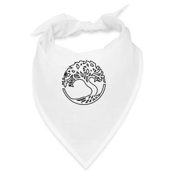 Baum des Lebens, mystischer Baum - Bandana - Weiß - Vorne