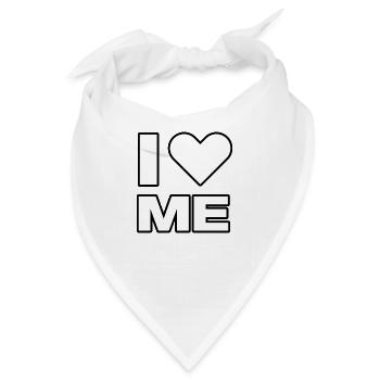 I love me / i heart me - Bandana - Weiß - Vorne