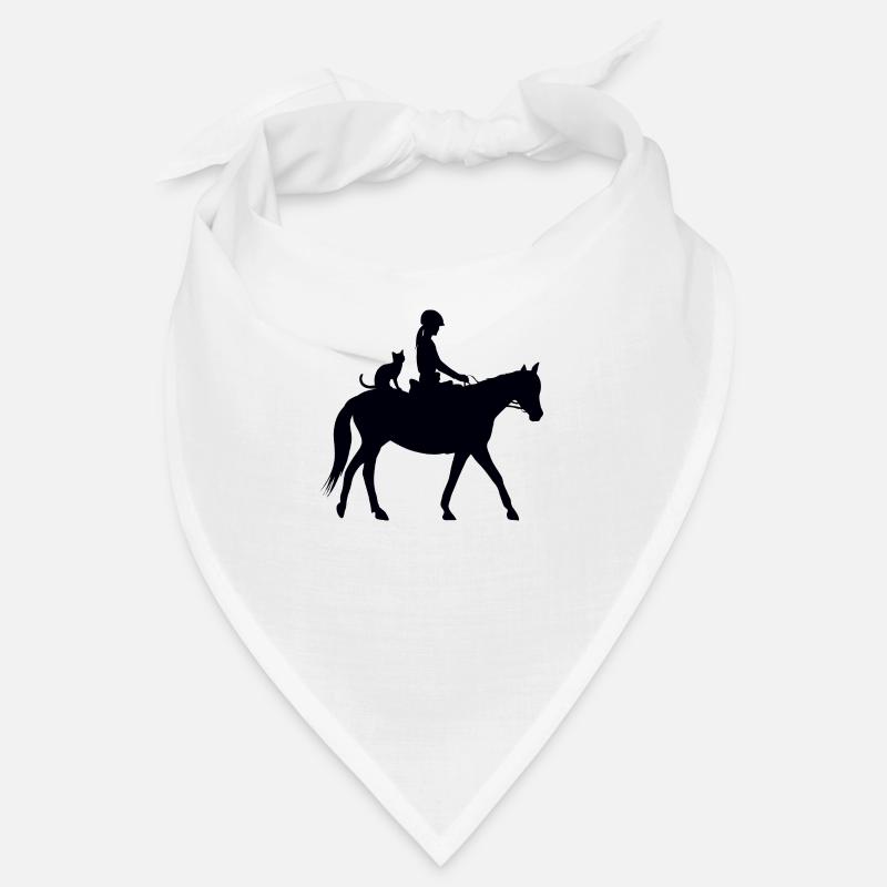 Cavalière Cheval et chat Bandana