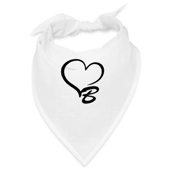 Herz Buchstabe B - Bandana - Weiß - Vorne