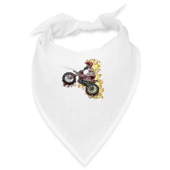 Motocross Feuer / Dirt Jumper Flammen - Bandana - Weiß - Vorne