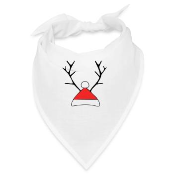 Weihnachtsmütze mit Geweih - Bandana - Weiß - Vorne
