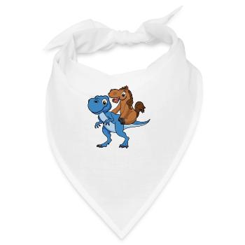 horse riding a dino pferd schimmel t rex world - Bandana - Weiß - Vorne