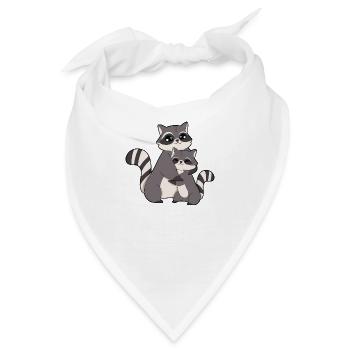 Waschbär Umarmen - Bandana - Weiß - Vorne
