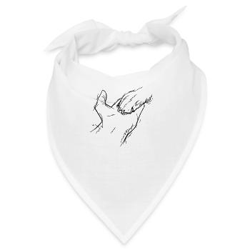 Gib Pfote Hand Hund Pfote - Bandana - Weiß - Vorne