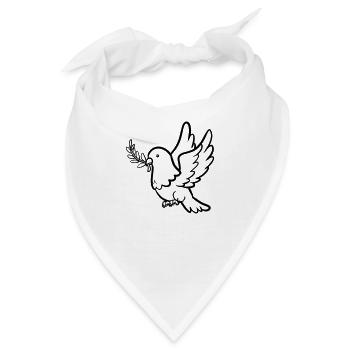 Friedenstaube - Bandana - Weiß - Vorne