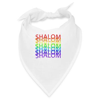 SHALOM - REGENBOGEN - Bandana - Weiß - Vorne