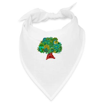 Mandala Lebensbaum für Wohlstand, Reichtum & Glück - Bandana - Weiß - Vorne