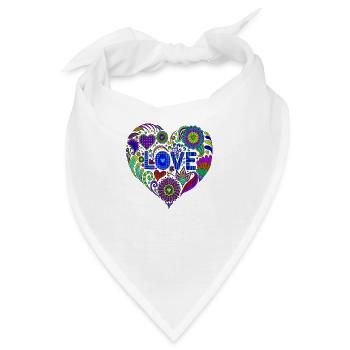 Spread your Love! - Anahata das Herzchakra "Blue" - Bandana - Weiß - Vorne