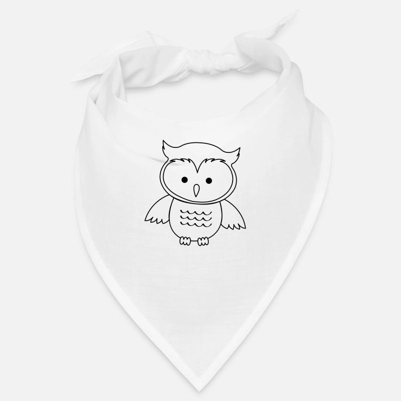 Eule - Bandana - Weiß