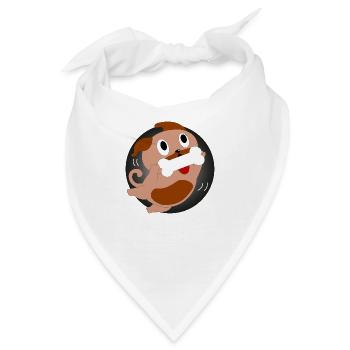 Hund mit Knochen - Bandana - Weiß - Vorne
