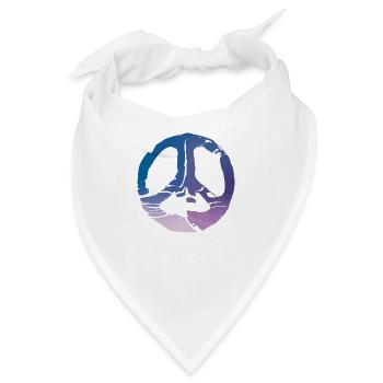 Frieden Friedenszeichen Liebe Harmonie Symbol 3 - Bandana - Weiß - Vorne