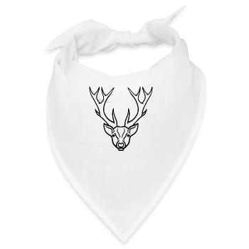 Hirschkopf Symbol schwarz - Bandana - Weiß - Vorne