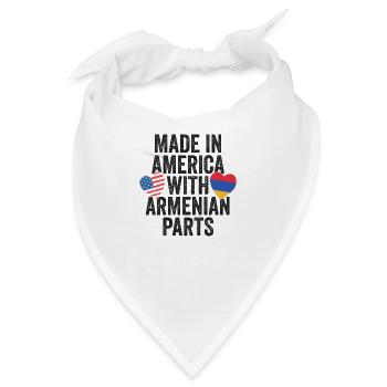 HERGESTELLT IN AMERIKA MIT ARMENISCHEN TEILEN - Bandana - Weiß - Vorne