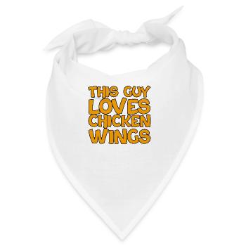 This Guy Loves Chicken Wings 2 - Bandana - Weiß - Vorne