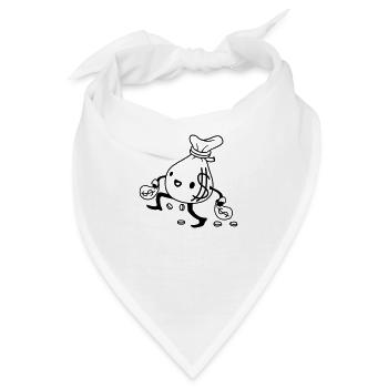 Gehender glücklicher Geldsack Comic - Bandana - Weiß - Vorne
