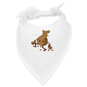 Glücklicher gehender Geldsack Comic - Bandana - Weiß - Vorne