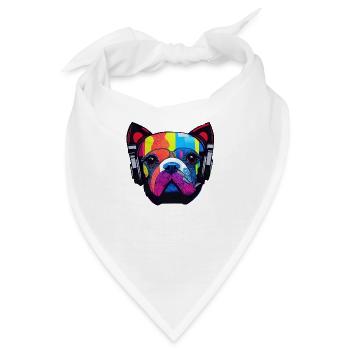 Musik Hund Artwork Design - Bandana - Weiß - Vorne