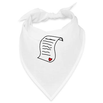 Happy Valentinsday Liebesbrief / Love Letter #LOVE - Bandana - Weiß - Vorne