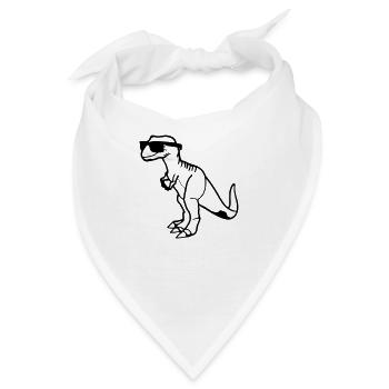 Dinosaurier mit Sonnenbrille Vektor - Bandana - Weiß - Vorne