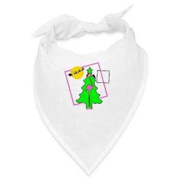 ugly christmas flamingo - Bandana - Weiß - Vorne