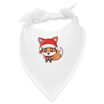 Fuchs Weihnachtsmann Weihnachten Geschenkidee - Bandana - Weiß - Vorne