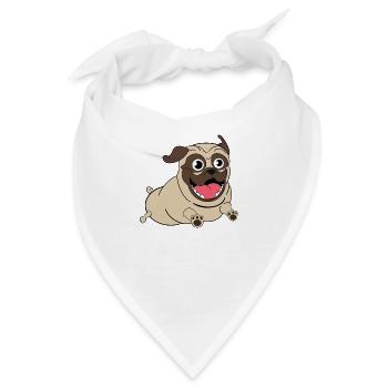 Nacho the Pug - Bandana - Weiß - Vorne