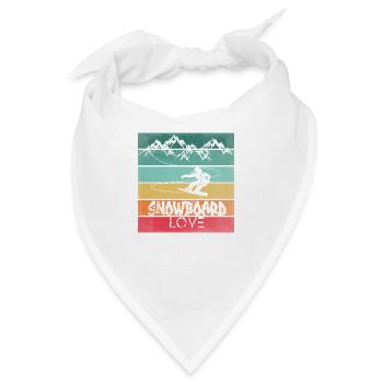 Snowboard Snowboarding Shirt - Board Love Vintage - Bandana - Weiß - Vorne