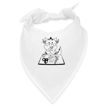 Drache an einer Handwerksstation schwarz - Bandana - Weiß - Vorne