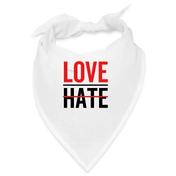 Liebe über Hass - Bandana - Weiß - Vorne