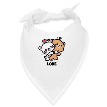 Milch & Mokka Umarmung - Bandana - Weiß - Vorne