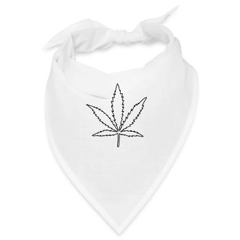Minimalistisches Hanfblatt - Bandana - Weiß - Vorne