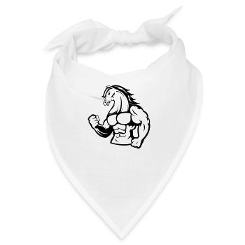 Starkes Pferd - Bandana - Weiß - Vorne
