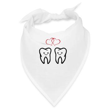 zähne verliebt - Bandana - Weiß - Vorne