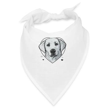 Labrador Herz - Bandana - Weiß - Vorne