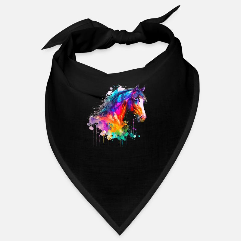 Idée Passion Chevaux Cavalier Aquarelle Splash Art Bandana