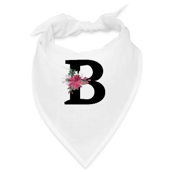 Floraler Buchstabe b - Bandana - Weiß - Vorne